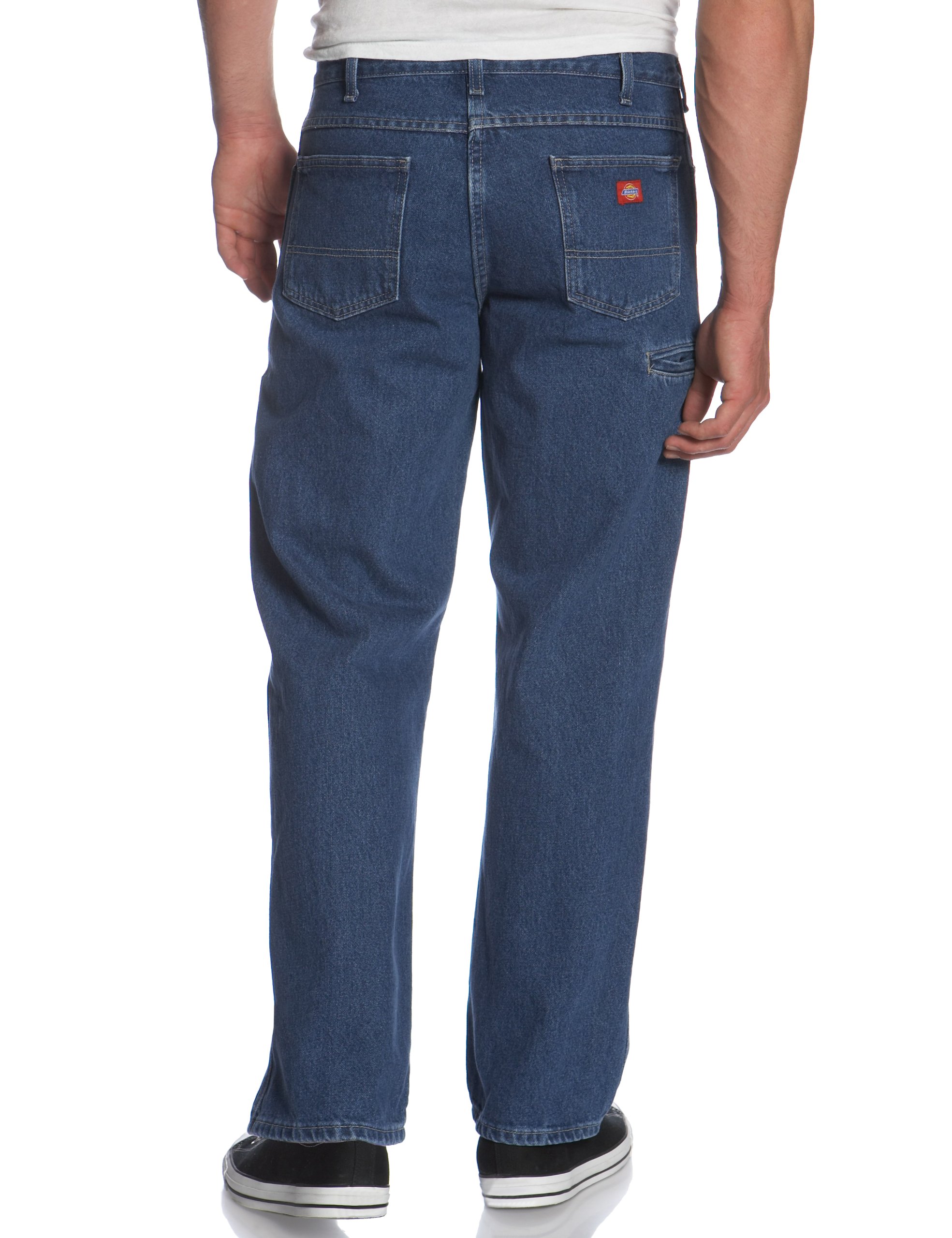 Dickies Men's Relaxed Fit Double Knee Work Horse Jean, Stone